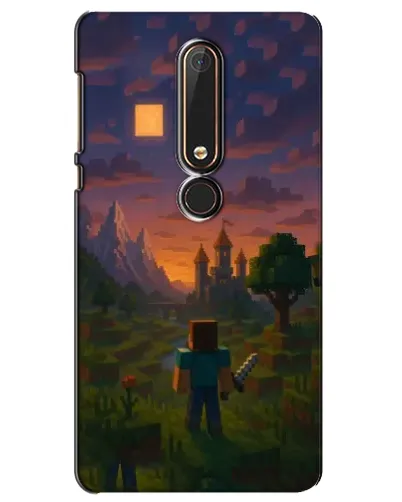 Чехол для Nokia 6 2018 с картинкой «Стив у башни» Чехол для Nokia 6 2018 с картинкой «Стив у башни»