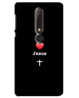 Чехол для Nokia 6 2018 с картинкой «Сердце - Jesus»