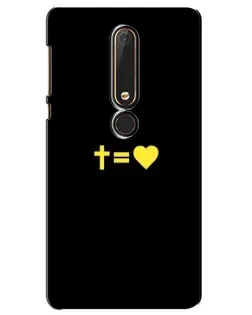 Чехол для Nokia 6 2018 с картинкой «Сердце и Крест»