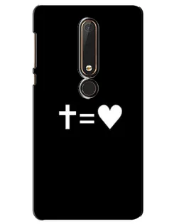 Чехол для Nokia 6 2018 с картинкой «Крест и Сердце»
