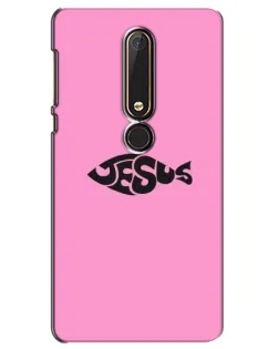 Чехол для Nokia 6 2018 с картинкой «Розовый символ  Jesus»