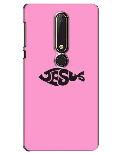 Чехол для Nokia 6 2018 с картинкой «Розовый символ  Jesus»