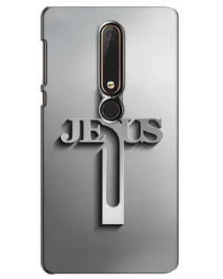 Чохол для Nokia 6 2018 з картинкою «Металевий хрест Jesus»