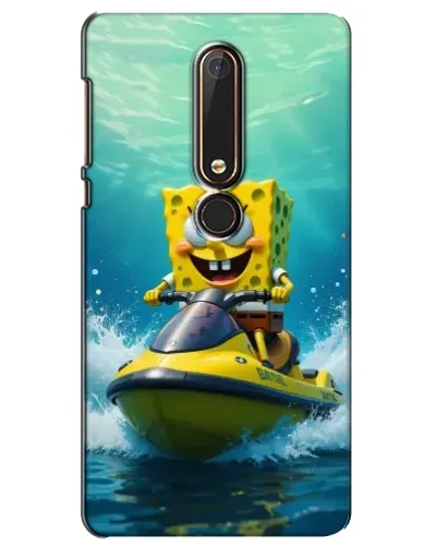 Чехол для Nokia 6 2018 с картинкой «Спанч Боб на гидроцикле»