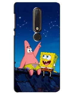 Чохол для Nokia 6 2018 з картинкою «Губка Боб та Патрік вночі» Чохол для Nokia 6 2018 з картинкою «Губка Боб та Патрік вночі»