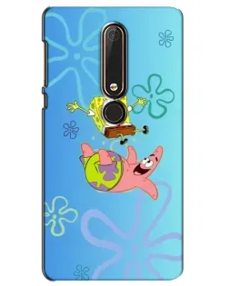 Чехол для Nokia 6 2018 с картинкой «Спанч Боб и Патрик»
