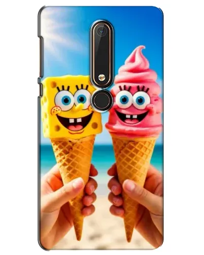 Чехол для Nokia 6 2018 с картинкой «Спанч Боб мороженое»