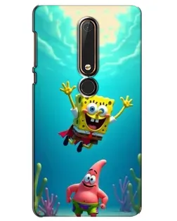 Чохол для Nokia 6 2018 з картинкою «Спанч Боб під водою»
