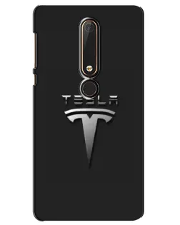 Чехол для Nokia 6 2018 с картинкой «Стальной логотип Tesla»