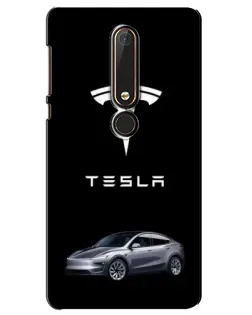 Чехол для Nokia 6 2018 с картинкой «Tesla Model Y»