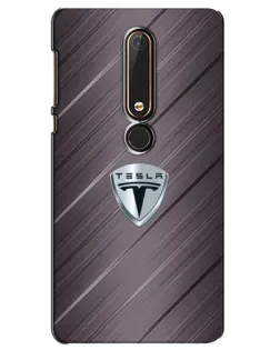 Чехол для Nokia 6 2018 с картинкой «Металлическая текстура Tesla»