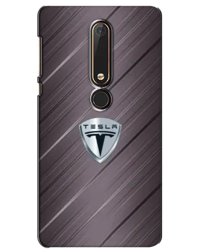 Чехол для Nokia 6 2018 с картинкой «Металлическая текстура Tesla»