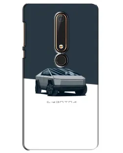 Чехол для Nokia 6 2018 с картинкой «Серебристый Cybertruck Tesla»