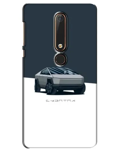 Чехол для Nokia 6 2018 с картинкой «Серебристый Cybertruck Tesla»