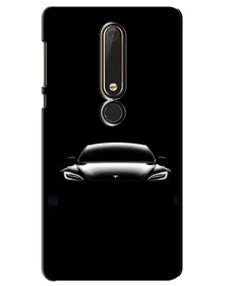 Чехол для Nokia 6 2018 с картинкой «Фары Tesla Night»