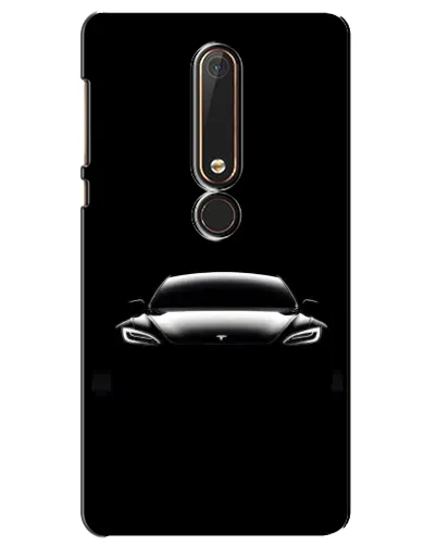 Чехол для Nokia 6 2018 с картинкой «Фары Tesla Night»