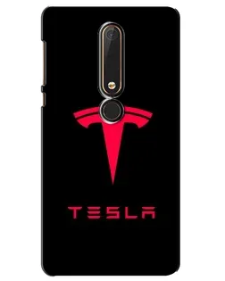 Чехол для Nokia 6 2018 с картинкой «Tesla Red Logo»