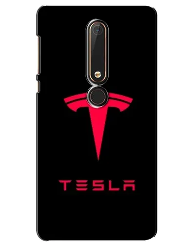 Чехол для Nokia 6 2018 с картинкой «Tesla Red Logo»