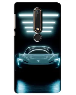 Чехол для Nokia 6 2018 с картинкой «Tesla в неоне»