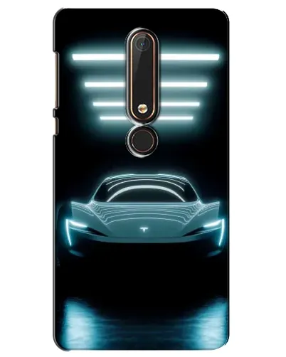 Чехол для Nokia 6 2018 с картинкой «Tesla в неоне»