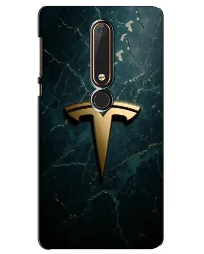 Чехол для Nokia 6 2018 с картинкой «Мраморная Tesla Gold»