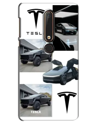 Чехол для Nokia 6 2018 с картинкой «Коллаж Cybertruck Tesla»