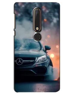 Чехол для Nokia 6 2018 с картинкой «Mercedes — ночной город»