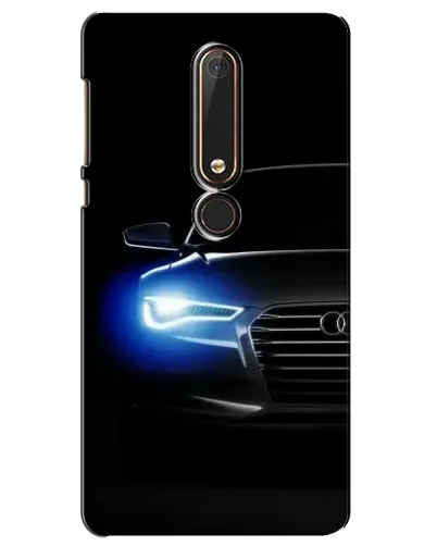Чехол для Nokia 6 2018 с картинкой «Неоновый взгляд Audi»