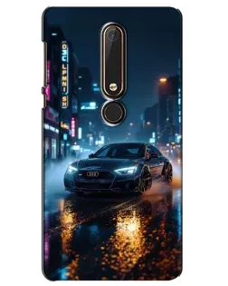 Чехол для Nokia 6 2018 с картинкой «Ночной город и Audi»