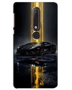 Чехол для Nokia 6 2018 с картинкой «Ночной Lamborghini драйв»