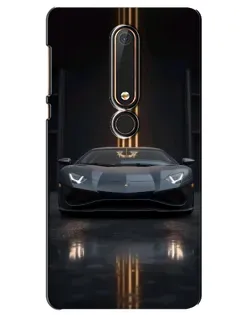Чехол для Nokia 6 2018 с картинкой «Lamborghini золотые линии»