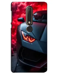Чехол для Nokia 6 2018 с картинкой «Lamborghini красное сияние»
