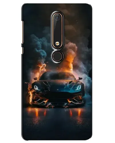 Чехол для Nokia 6 2018 с картинкой «Lamborghini дымная эстетика»