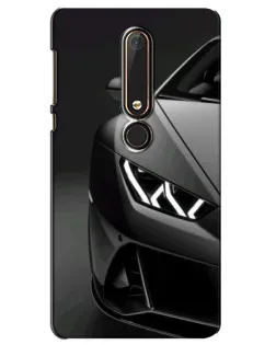 Чехол для Nokia 6 2018 с картинкой «Lamborghini фары детализация»