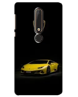 Чехол для Nokia 6 2018 с картинкой «Lamborghini желтый акцент»