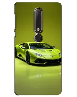 Чехол для Nokia 6 2018 с картинкой «Салатовый Lamborghini Huracan»