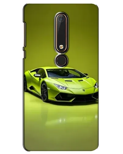 Чехол для Nokia 6 2018 с картинкой «Салатовый Lamborghini Huracan»