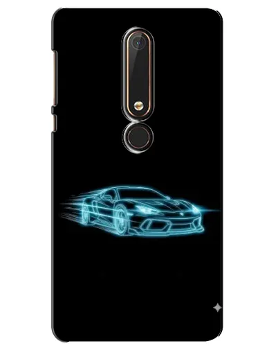 Чехол для Nokia 6 2018 с картинкой «Неоновый контур Lamborghini»
