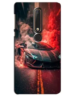 Чехол для Nokia 6 2018 с картинкой «Lamborghini красный дым»