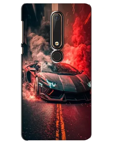 Чехол для Nokia 6 2018 с картинкой «Lamborghini красный дым»