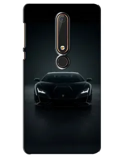 Чехол для Nokia 6 2018 с картинкой «Черный Lamborghini Aventador»