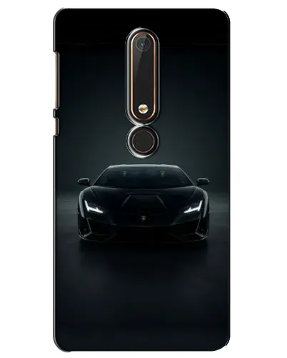 Чехол для Nokia 6 2018 с картинкой «Черный Lamborghini Aventador»