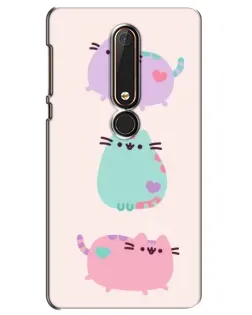 Чохол для Nokia 6 2018 з картинкою «Pusheen тріо» Чохол для Nokia 6 2018 з картинкою «Pusheen тріо»