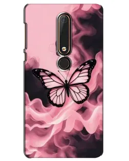 Чехол для Nokia 6 2018 с картинкой «Бабочка в дыму»