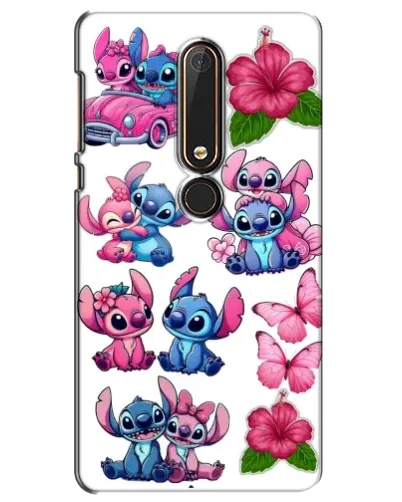 Чехол для Nokia 6 2018 с картинкой «Стикеры Stitch и Angel»