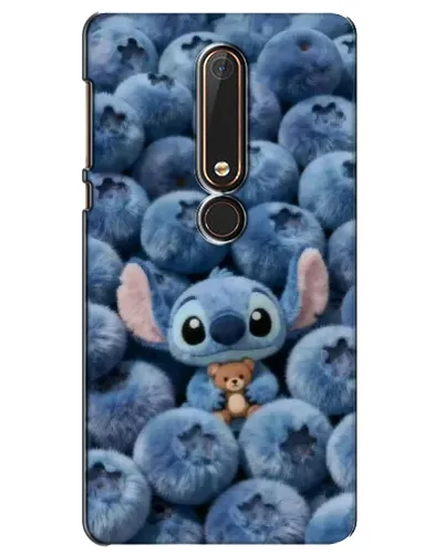 Чехол для Nokia 6 2018 с картинкой «Стич и голубика»