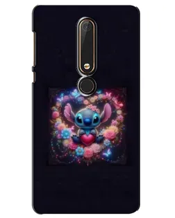 Чехол для Nokia 6 2018 с картинкой «Stitch в цветах» Чехол для Nokia 6 2018 с картинкой «Stitch в цветах»