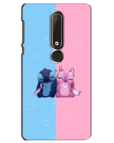 Чехол для Nokia 6 2018 с картинкой «Stitch и Angel Love»