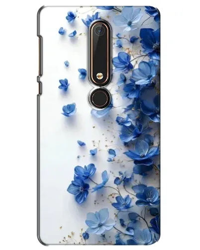 Чехол для Nokia 6 2018 с картинкой «Голубой цветочный каскад»