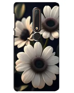 Чехол для Nokia 6 2018 с картинкой «Белые маргаритки макро»